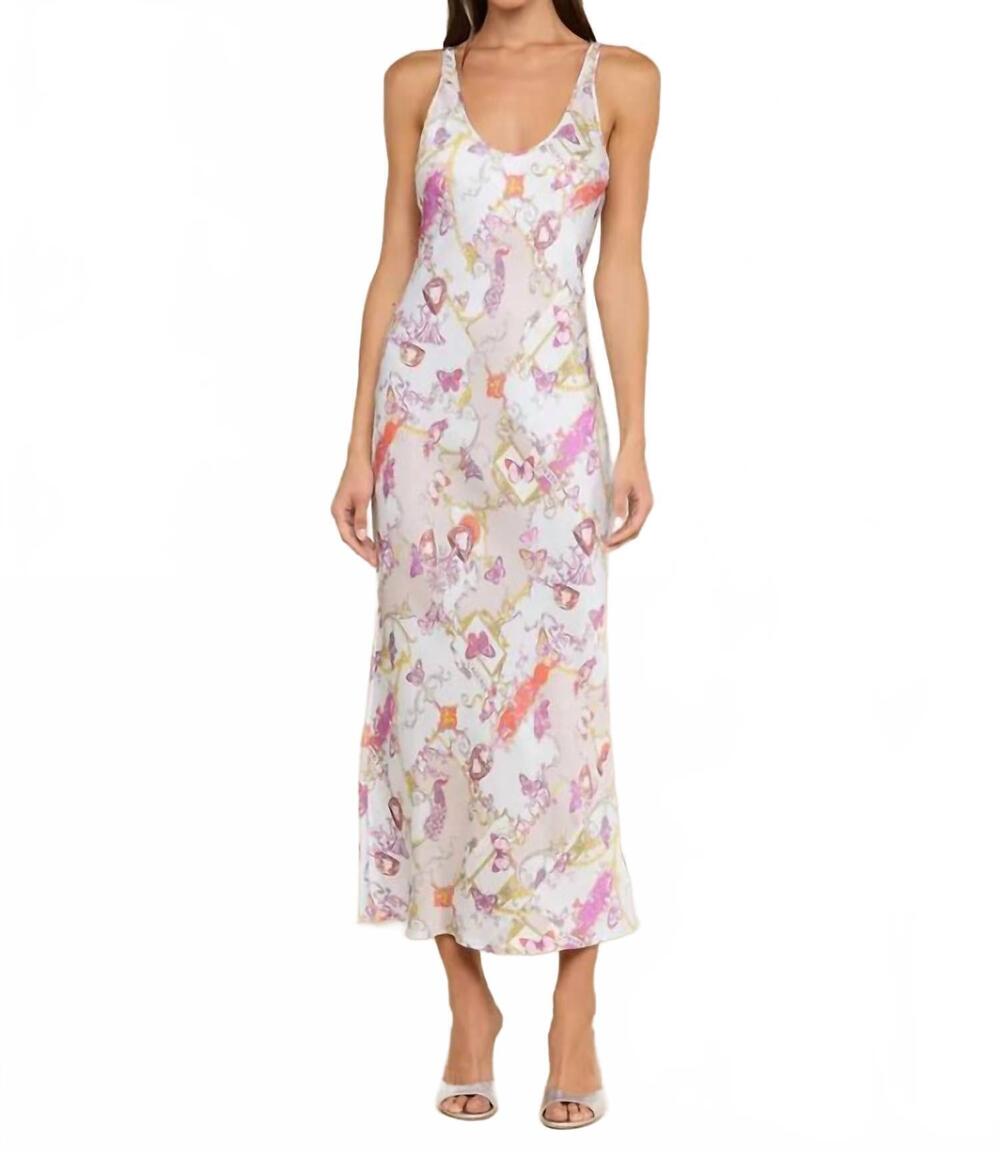 NEW L'AGENCE akiya tank dress in multi baroque toile